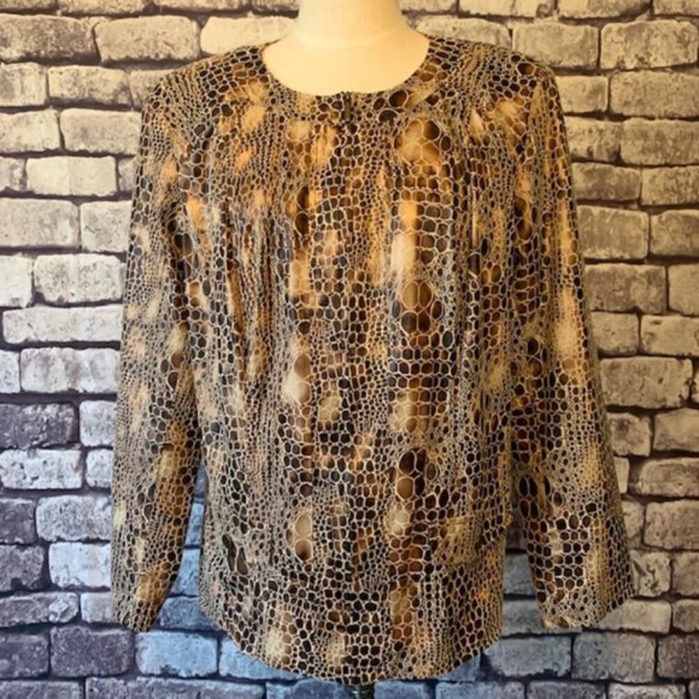Charter Club Animal Print Jacket Size 1X